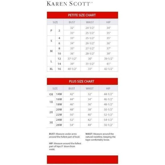 Karen Scott Red/White Plus Size Grommet-Trim Top - Picture 6 of 7